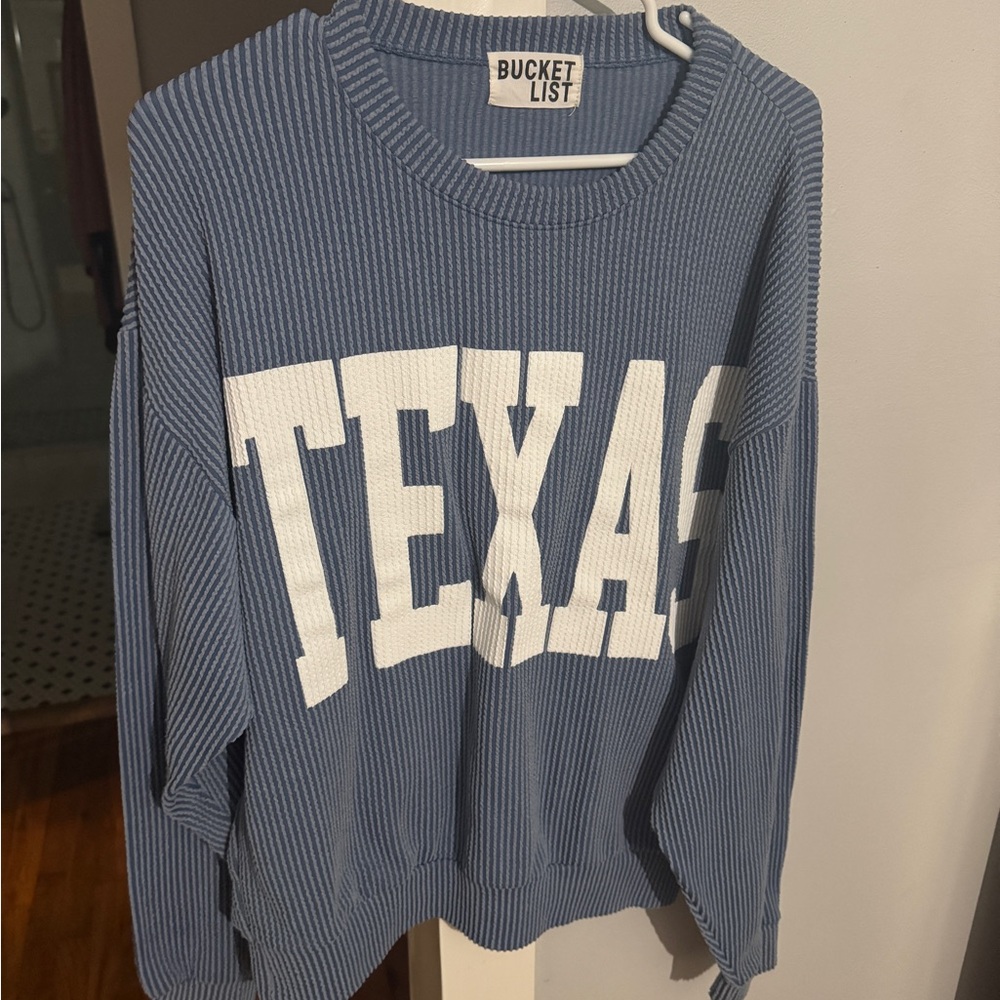 Bucket List Blue Texas Sweater
